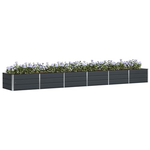 vidaXL Fioriera Antracite 480 x 80 x 45 cm Acciaio,