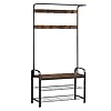 VASAGLE Coat Rack, Hall Tree with Shoe Bench for Entryway, Entryway Bench with Coat Rack, 4-in-1, with 9 Removable Hooks…