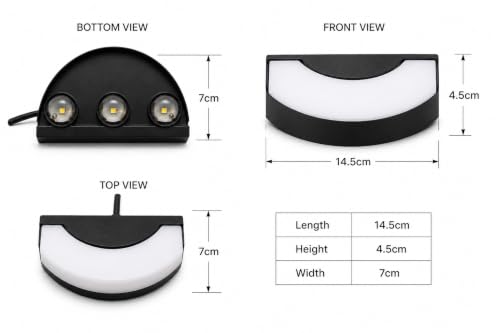 Image of FILLISKA LED Indoor UP Down Wall Light, Warm White Colour with Shockproof Alluminium White Body (Black Semicircle 9 Watt)