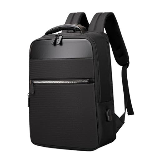 TOKSHOP - Mochila para Notebook Executiva Slim Impermeável Com Entrada USB - Detalhes em Couro PU, Resistente à Riscos, Acabamento Resistente, Qualidade Premium