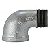 MIDLAND INDUSTRIES 64163 90 deg Street Elbow, 1/2 in MPT x 1/2 in FPT, Iron, Galvanized, 150 lb