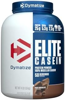 Dymatize Elite Casein Protein Powder, Chocolate, 100% Micellar Ca...