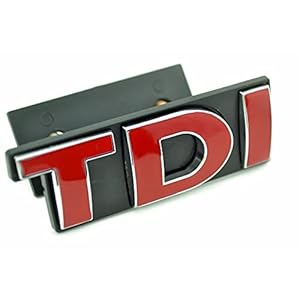 HTTY 1x Rode TDI Auto Front Grill Grille Badge Auto Stickers voor Golf Jetta Polo Mk A Embleem Auto Styling (Color Name…