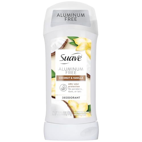 Desodorante Suave Sin Aluminio para Mujer, Coco y Vainilla, 2.6 Oz