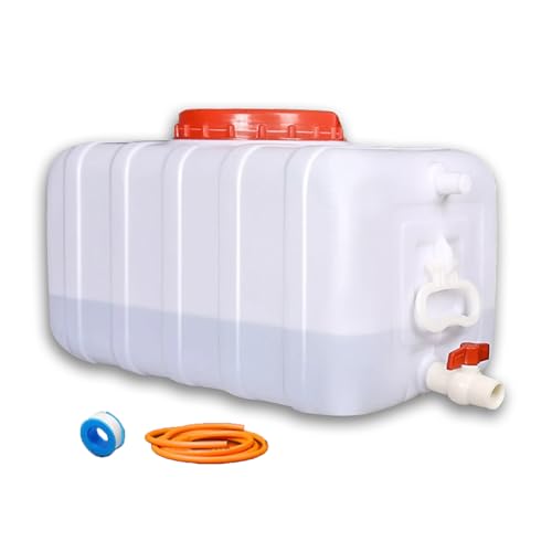 DWZL Contenedor De Agua Alimentario De HDPE Cuadrado, Tanque De Gran Capacidad con Asa Reforzada, 2,8 Mm De Grosor Estanco para Hogar, Camping, Autocaravanas Y Exteriores(Size:25L)