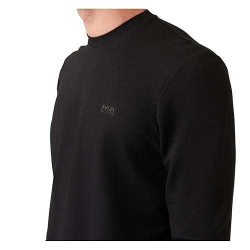 Avva Men's Crew Neck, Slim Fit, Long Sleeve SweatShirt, XS-2X Large, Black, Ecru, Grey2
