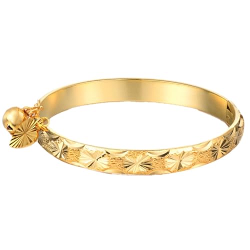 Genérico Pequeños Mensajes Perla Acero Mm Pulsera Niños Niñas Bebé Niños Joyería Anti Pulseras Cobre Chapado en Oro Pulsera Regalo Conectado Junco Frases Anillos, talla única, Cobre, No es una piedra