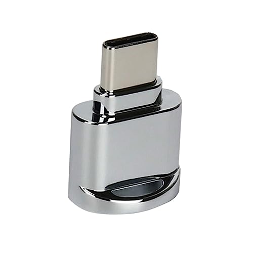 DOITOOL 1 Pieza Lector de Tarjetas Tipo c Adaptador de Lector convertidor de computadora Lector de teléfono Lector versátil Lector de aleación de Zinc tu Disco Carcasa de Aluminio Silver