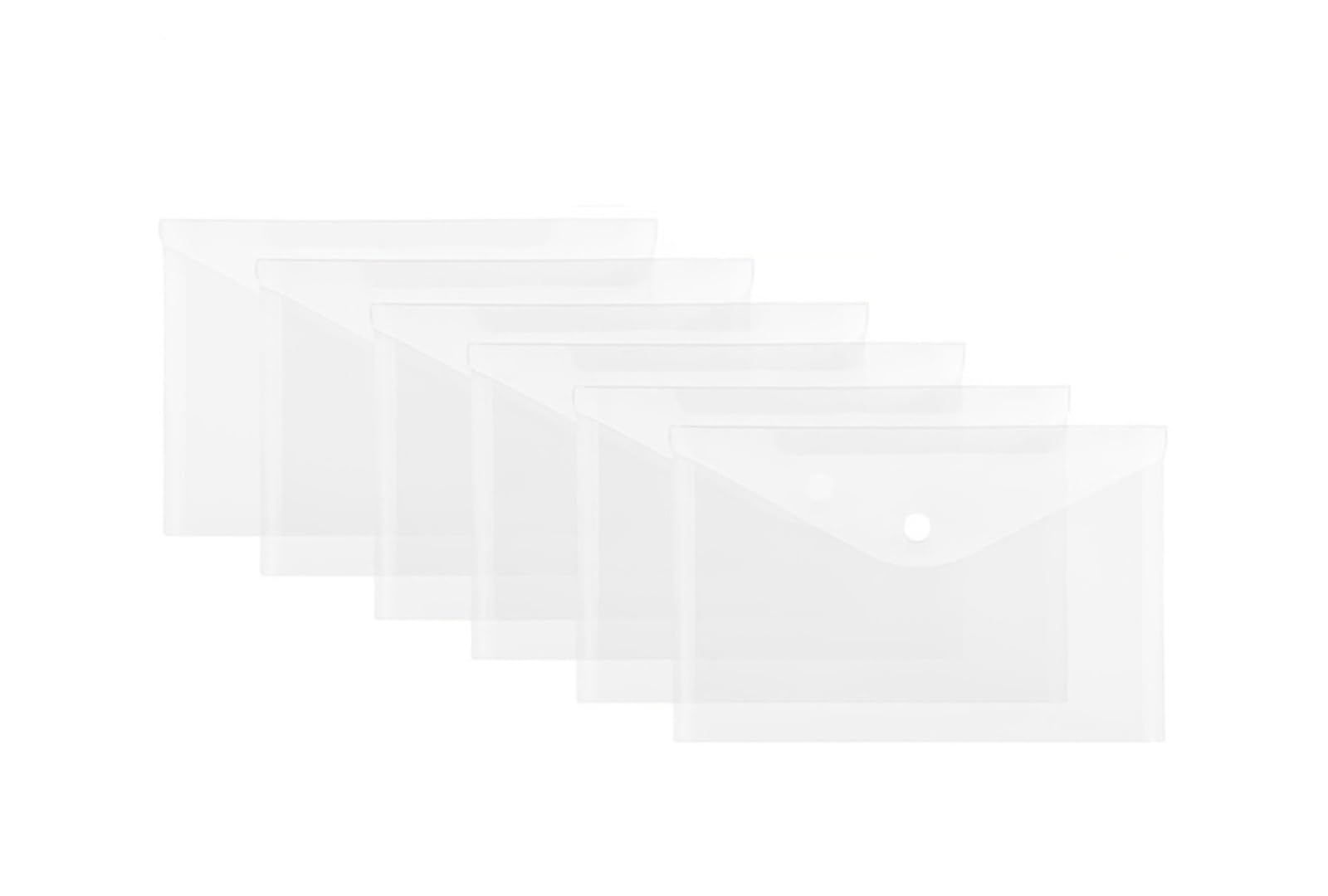 Lot de 25 pochettes en plastique transparent A5 avec fermeture à pression, imperméables et transparentes pour documents de bureau