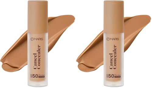 Image of MARS SPF50 PA++++ Cancel Concealer with Radiant Natural Finish (6.0 ml) (08-ESPRESSO ELEGANCE) | Lightweight | Medium to High Coverage | Long-Lasting & Multi-Purpose | Crease Resistant (Pack of 2)