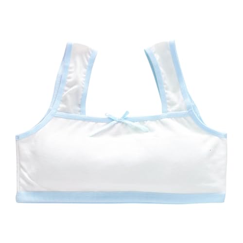 Girls Bras Cotton 9-17 Years Cotton Sports Bras for Girls Underwear for Girls Teen Strapless Bras for Girls Ages 12-14 Strapless Bras for Teens Preteen Bras Kids Bra 06# Sky Blue 13 Years