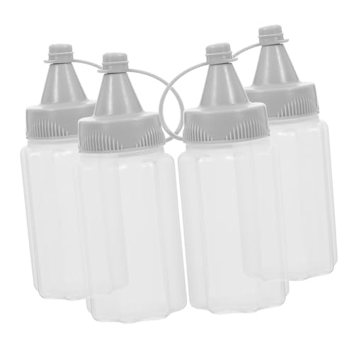 SOLUSTRE 4Pcs Squeeze Bottles for Sauces Condiments and Honey Leakproof Dispensing Containers for Home and Restaurant Use for Sauce Storage and Portion Control