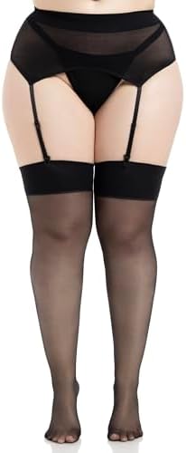 Leg Avenue womens Sheer Stockings With Attached Garter Belt