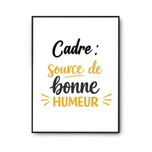Affiche cadre source de bonne humeur poster humour imprimé en France pour anniversaire