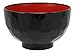 Ebros Gift Made In Japan Traditional Black Red Lacquer Copolymer Plastic Bowl For Rice Salad Miso Soup 4.5