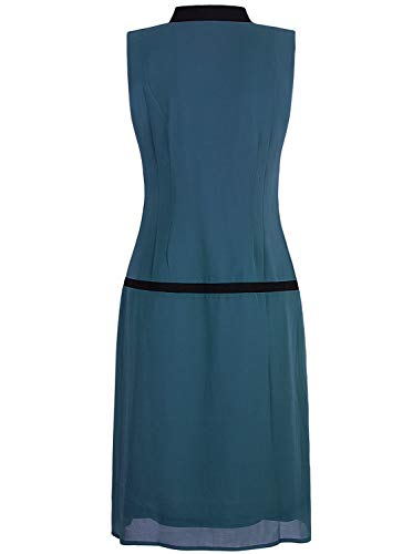 Vijiv Womens 1920s Midi Flapper Dress V Neck Grey Bow Roaring 20s Great Gatsby Dress4