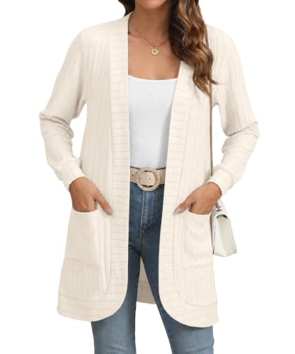 Image of YSYOKOW Cardigan Sweaters for Women Long Sleeve Open Front with Pockets