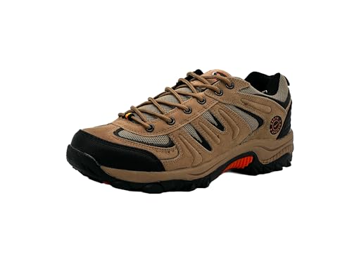 Preisvergleich Produktbild Wildora® Herren Wanderschuhe atmungsaktive Trekkingschuhe rutschfeste Outdoor Schuhe (Hellbraun-Orange,46)