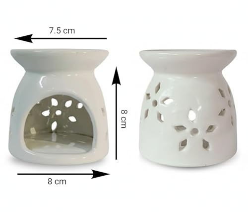 Image of Earth N Pure Diffuser Gift Set | Pack of - 1 Sandalwood Essential Oil Therapeutic Grade - 30ml, 1 Ceramic Aroma Diffuser /Burner, 2 Tealight Candles | for Home Decor