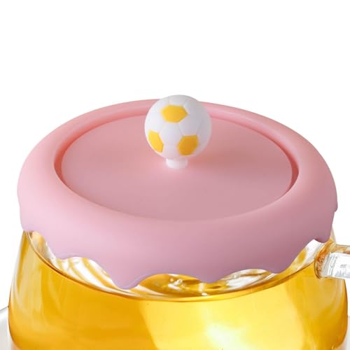 brooksnaji Tazas de vidrio cubiertas de silicona, cubiertas de silicona para tazas de vidrio,Taza a prueba de polvo de tapa sellada - Diseño en forma de nieve portátil tapa de taza de silicona