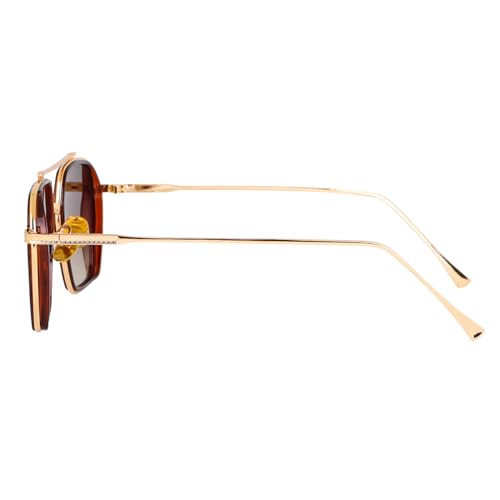 Image of CREEK Unisex Full Rim Hexagonal Branded and Stylish Sunglasses | 100% UV Protected | Men & Women | Medium | CH S1145-Pack of 1