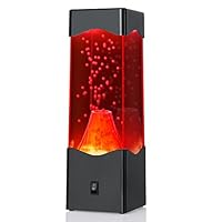 Lava Lamp for Adults, USB Powered Volcano Lava Lamps, Room Office Desktop Decoration Mood Night Light, Novelty Gifts for Boys Girls Kids (Black)