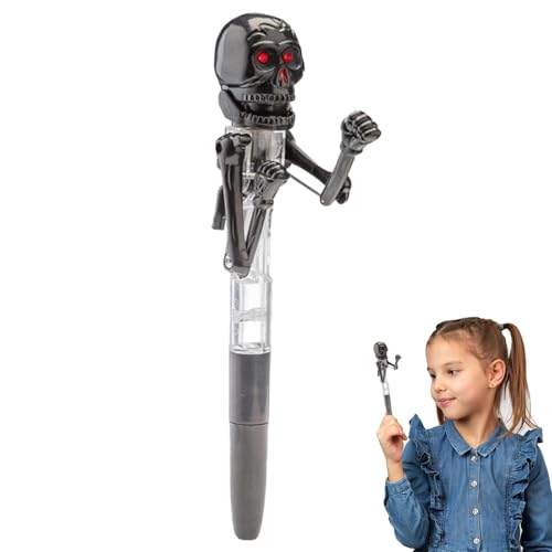 Bolígrafo de Boxeo Esqueleto Divertido Bolígrafo de Boxeo de Halloween con Luz LED - Bolígrafos para Adultos y Niños Mango Ergonómico para Dormitorio Aula, Dormitorio