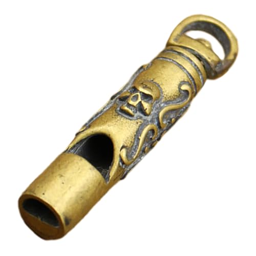 Abaodam Emergency Copper Whistle Pendant Decorative Skull Pattern Whistle for Camping Hiking Loud Survival Present for Outdoor Enthusiasts