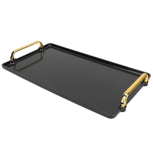 Jiawu Binaural Tray, Stable Stylish Large PS Plastic Rectangular Plastic Tray Tray with Handles for Beauty Salon (Black) - Image 4