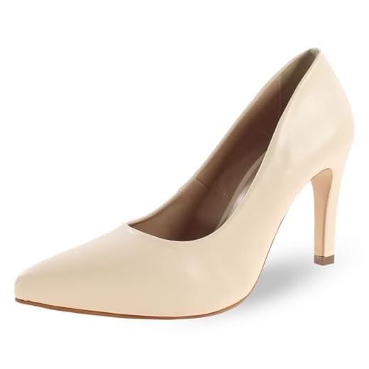 Sapato Scarpin Re&Ton Casual Salto Alto Feminino SC5 (Bege, BR, Adulto, Numérico, 36)