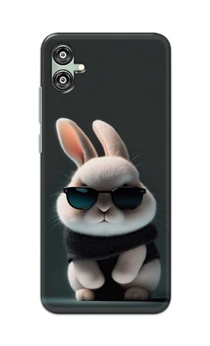 Image of PRINTFIDAA Printed Hard Back Cover Case for Samsung Galaxy M04 | F04 | A04e Back Cover (Cool Baby Rabbit) -112