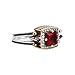 Turkish Handmade Jewelry Reversible 2 rings in 1 ring Square Cut Sapphire Ruby Round Cut White Topaz 925 Sterling Silver Ring Size All