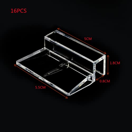 16pcs Aquarium Fish Tank Glass Cover Clip Support Holder,Clear Color Acrylic Fish Tanks Glass Cover Clip for Rimless… - Image 3