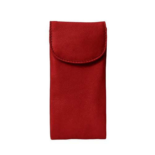 Image of ili New York Double Flap Leather Eyeglass Case, Soft 2-in-1 Dual Glasses Pouch for Sunglasses and Reading Glasses