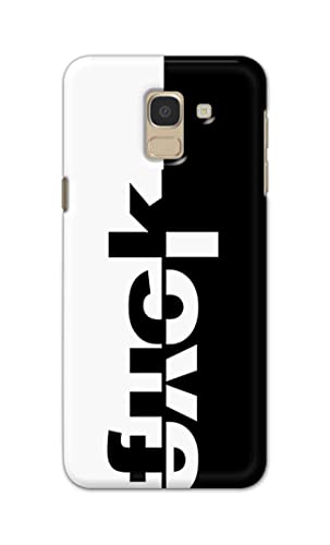 Image of PRINTFIDAA One Words Fukc Love Creative Art Innovative Wonderfull Printed Designer Hard Case for Samsung Galaxy J6 (2018) (5.6 inch) / Samsung On 6 (2018), J600F / DS Back Cover -(e) RPM1003