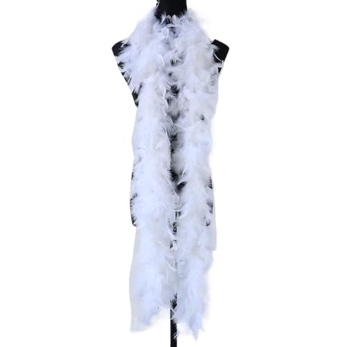 Boa en plumes de dinde blanc idéal pour décoration de table de fête