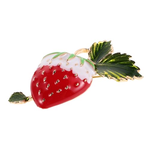 Broche fraise fantaisie en alliage résistant pour fixer un châle avec élégance