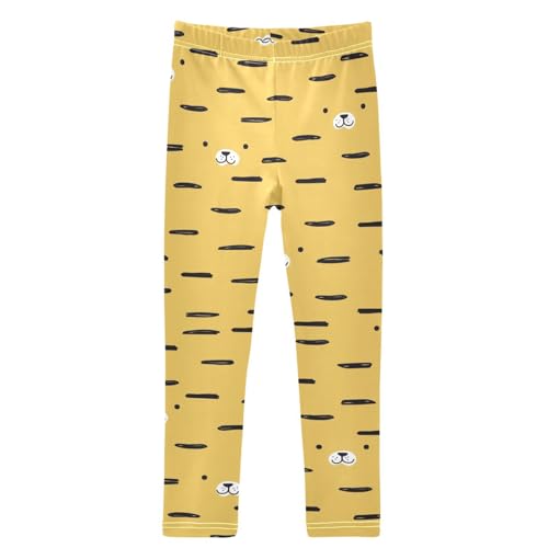 Girls' Leggings Tiger Stripe Face Ankle Length Printed Leggings Comfort Pants for Kids 4-10 Years