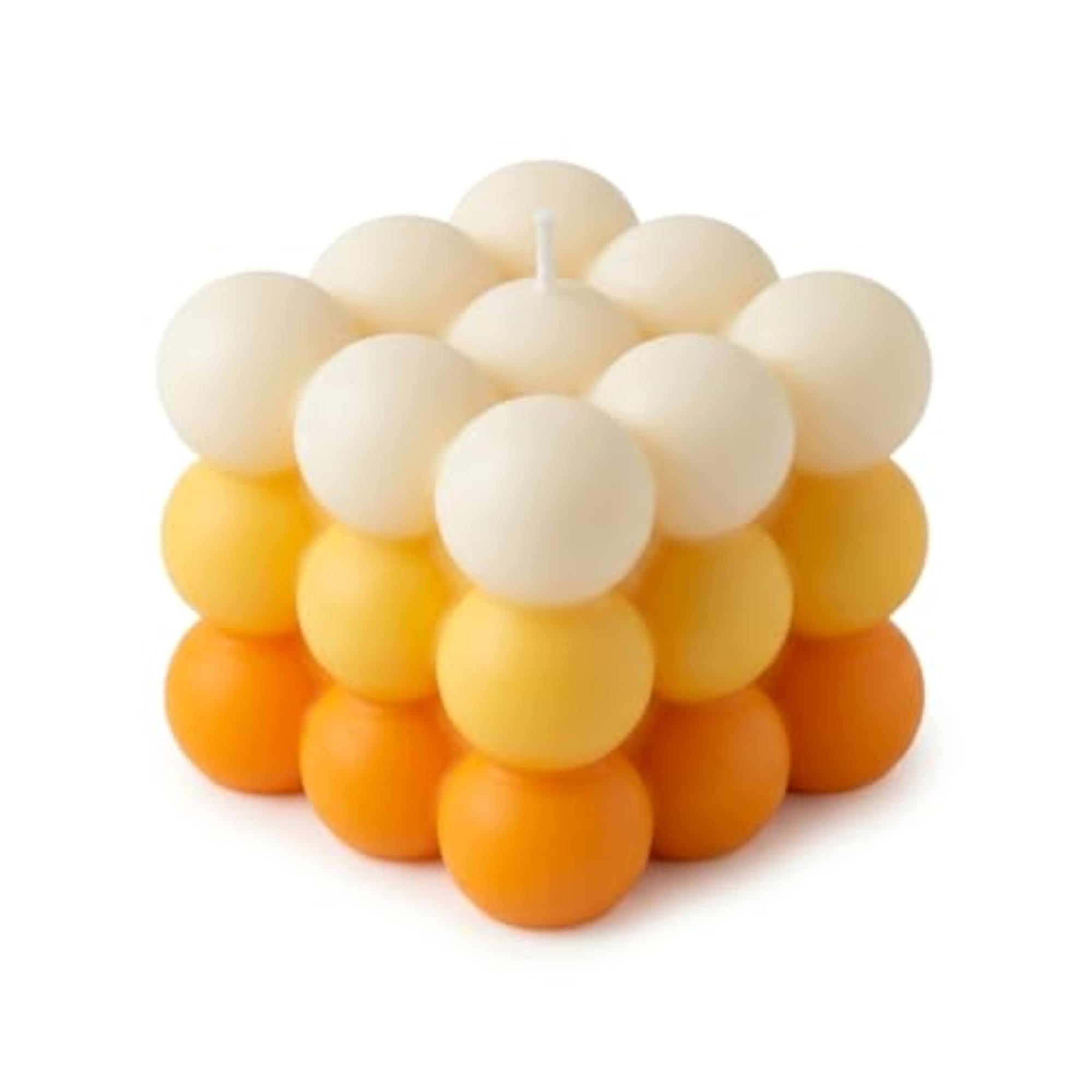 Orange Bubble Cube Candle, Decorative Soy Wax Gift