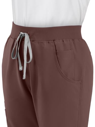 Image of Scrub Pants for Women - Straight Leg Medical Scrub Pants with 6 Pockets - Drawstring Soft Stretch Women Scrub Pant