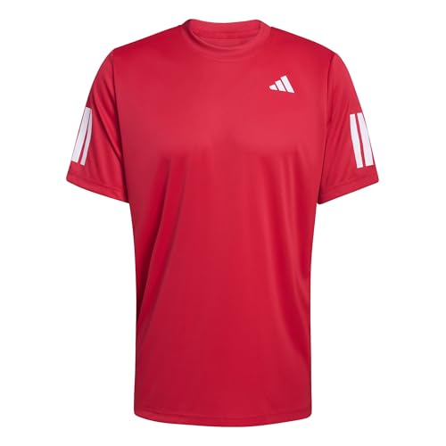 adidas Uomo Club Tennis Climacool 3-Stripes T-Shirt, Pure Ruby, XS