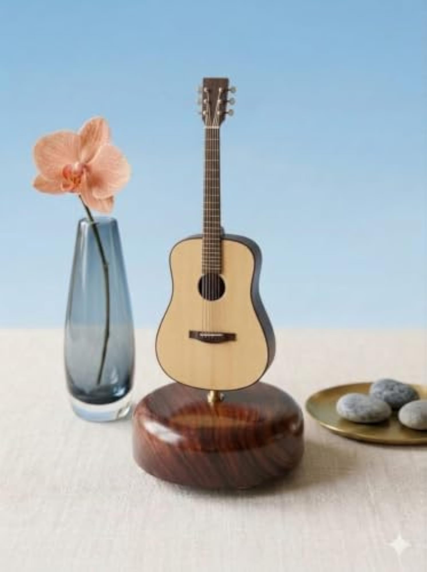 Rotating Guitar Music Box with Melody Sound