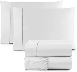 Jogo de Lençol Casal Toque Macio 4 Peças Percal 600 Fios Branco