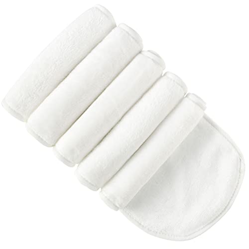 5 Pack Make Up Remover Cloth, 15.75 * 7.87in Flannel Face Cloth Face Wipes for Make Up Removing (White)