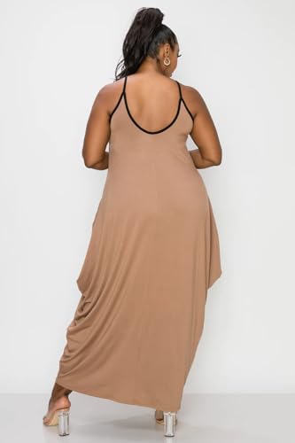 Image of BFFBABY Women's Casual Maxi Dress Sleeveless Tie Dye Spaghetti Strap Summer Plus Size Swing Sundress with Pockets