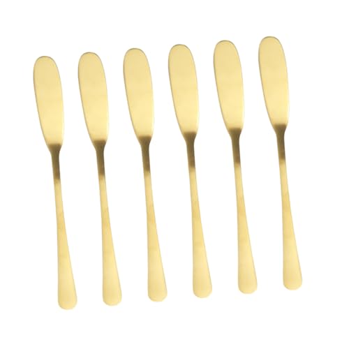 Cabilock 6Pcs Stainless Steel Butter Spreaders Cream Cheese Knife for Pastry Jam Cake Decorating Kitchen Utensils Resistant Baking Tools