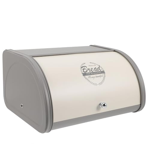 Caja de pan de metal KICHOUSE con tapa enrollable para panaderías y hogar 2
