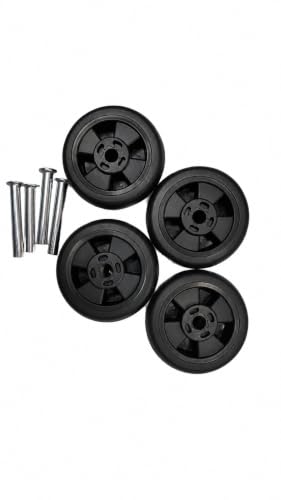 Image of Luggage Replacement Wheels Set of 4 with Axles Screws | Heavy Duty Trolley Suitcase Spare Wheels Smooth Silent Rolling Repair Black