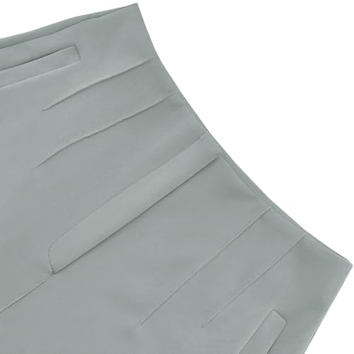 Womens High Waisted Pants 2025 Trendy Pleated Straight Leg Dress Pant Business Work Casual Trousers with Pockets Size Medium Light Grey2