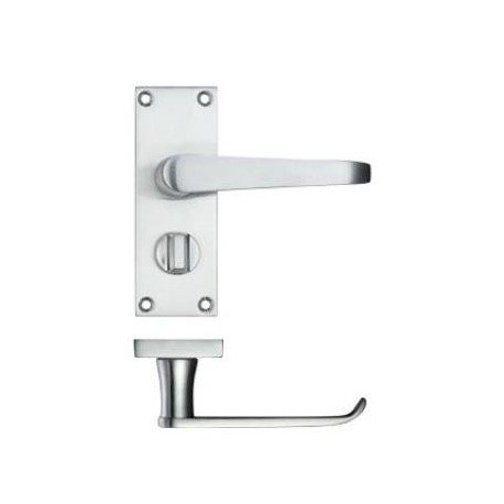 Golden Grace Victorian Lever Latch Handle Privacy Bathroom Toilet Handle Brushed Satin Chrome Finish